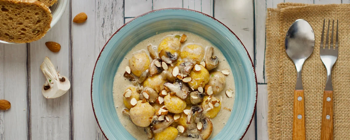 Recipe kit Pumpkin gnocchi with a creamy mushroom sauce